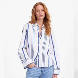 Madewell Poplin Easy Y-Neck Button-Up Shirt NWT